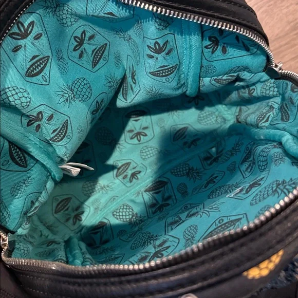 Disney LOUNGEFLY ? Teal Pineapple and Tiki Print Backpack Amazon.com | Loungefly Disney Lilo & Stitch Hawaiian  main image 4